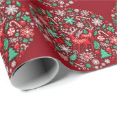 Weihnachtsmuster Geschenkpapier (Rolleneckpunkt)