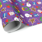 Weihnachtsmuster Geschenkpapier (Rolleneckpunkt)