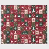 Weihnachtsmuster Geschenkpapier (Flach)