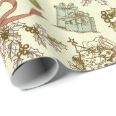 Weihnachtsmuster Geschenkpapier (Rolleneckpunkt)