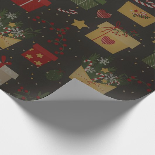 Weihnachtsmuster Geschenkpapier (Ecke)