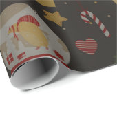 Weihnachtsmuster Geschenkpapier (Rolleneckpunkt)