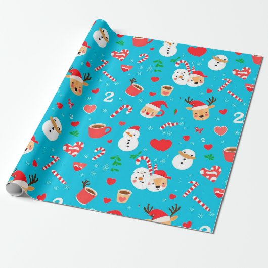 Weihnachtsmuster Geschenkpapier (Ungerollt)