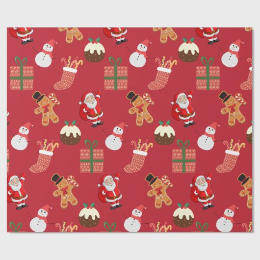 Weihnachtsmuster Geschenkpapier (Flach)