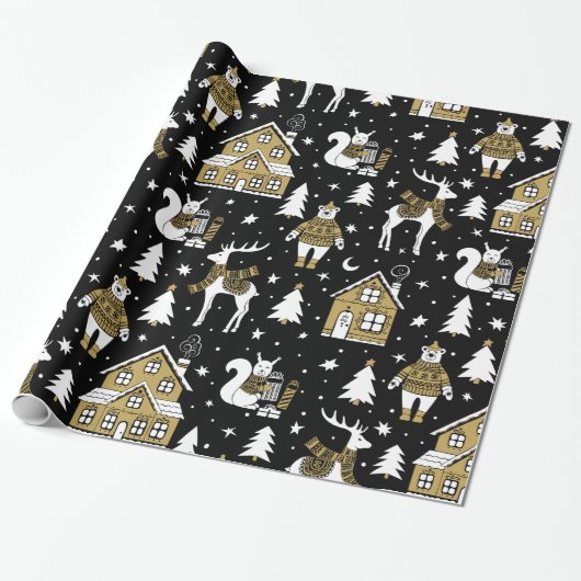 Weihnachtsmuster Geschenkpapier (Ungerollt)