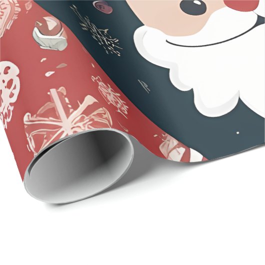 Weihnachtsmuster Geschenkpapier (Rolleneckpunkt)