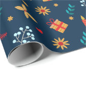 Weihnachtsmuster Geschenkpapier (Rolleneckpunkt)