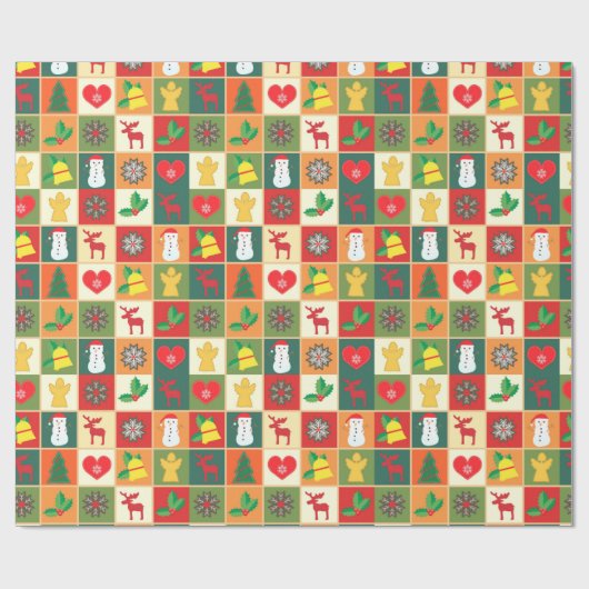 Weihnachtsmuster Geschenkpapier (Flach)