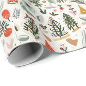 Weihnachtsmuster Geschenkpapier (Rolleneckpunkt)