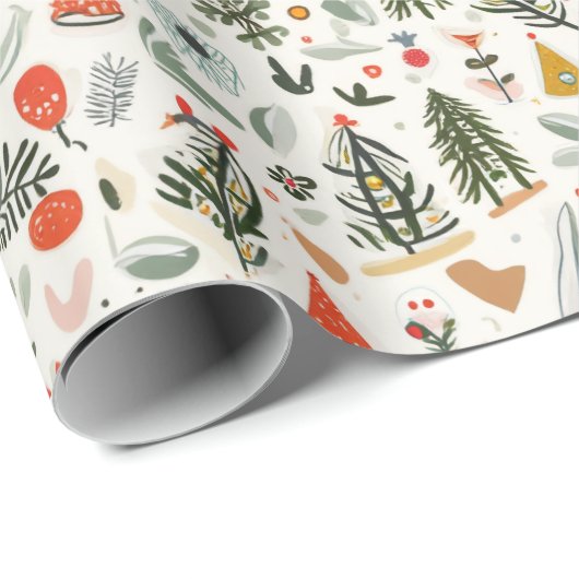 Weihnachtsmuster Geschenkpapier (Rolleneckpunkt)