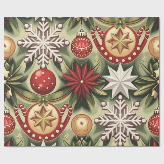 Weihnachtsmuster Geschenkpapier (Flach)