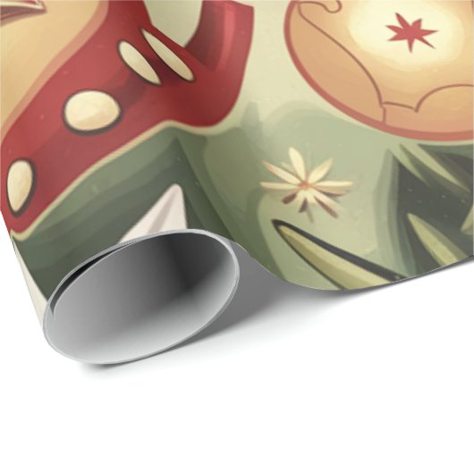 Weihnachtsmuster Geschenkpapier (Rolleneckpunkt)