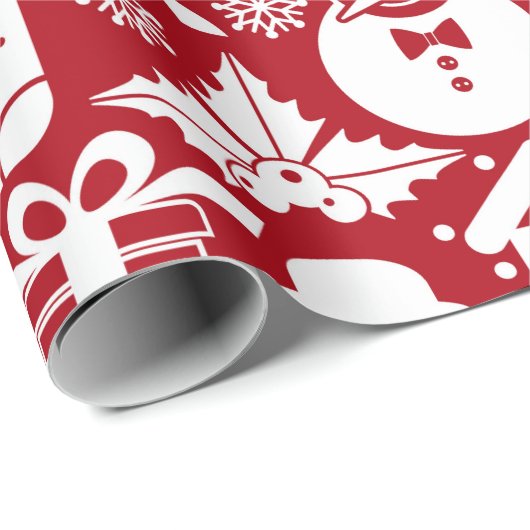 Weihnachtsmuster Geschenkpapier (Rolleneckpunkt)