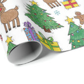 Weihnachtsmuster-Geschenkpapier Geschenkpapier (Rolleneckpunkt)