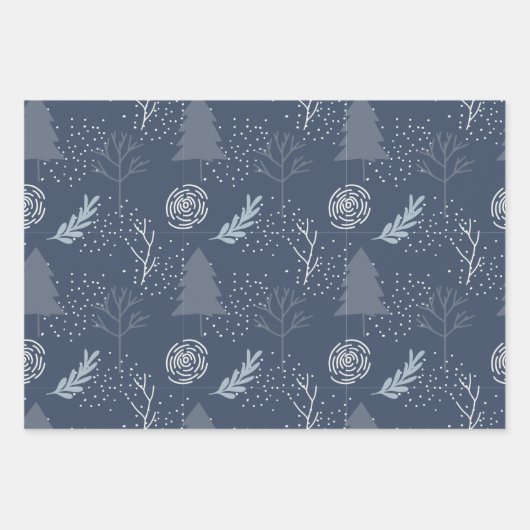 Weihnachtsmuster Geschenkpapier Set (Vorderseite)