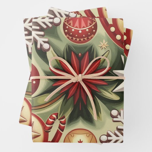 Weihnachtsmuster Geschenkpapier Set (Beispiel)