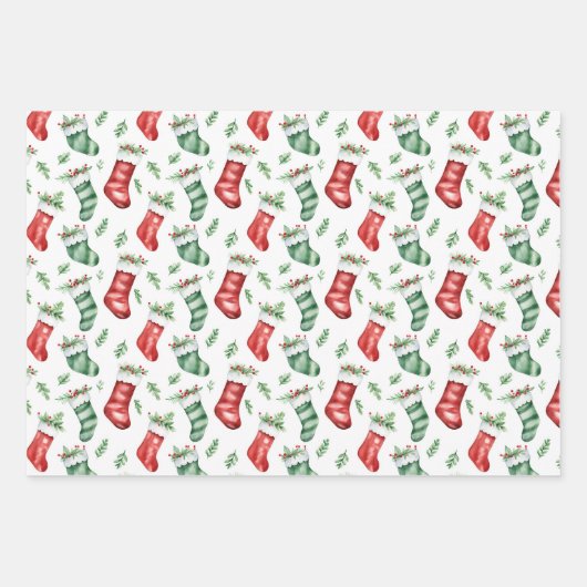 Weihnachtsmuster Geschenkpapier Set (Vorderseite)