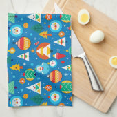 Weihnachtsmuster Geschirrtuch (Viertel Falte)