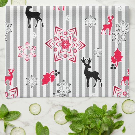 Weihnachtsmuster Geschirrtuch (Gefaltet)