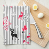 Weihnachtsmuster Geschirrtuch (Viertel Falte)