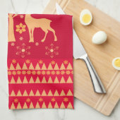 Weihnachtsmuster Geschirrtuch (Viertel Falte)