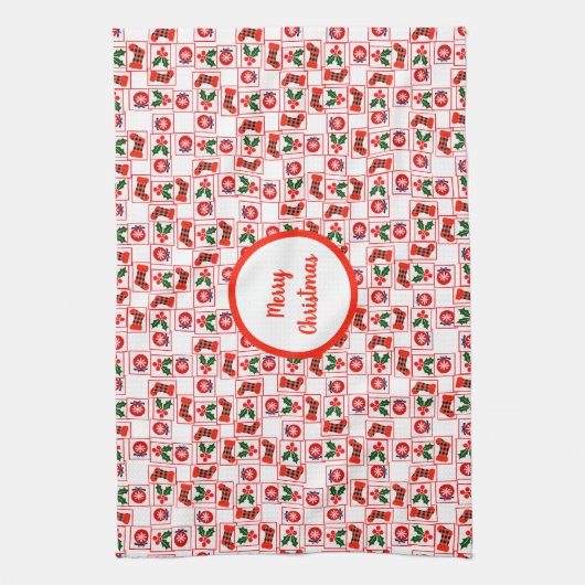 Weihnachtsmuster Geschirrtuch (Vertikal)