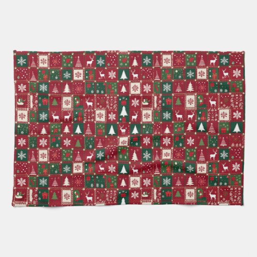 Weihnachtsmuster Geschirrtuch (Horizontal)