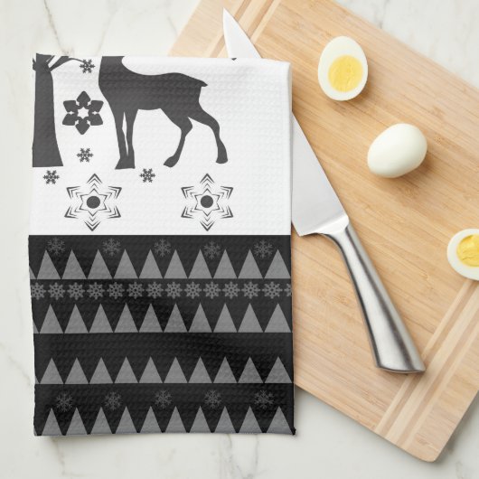 Weihnachtsmuster Geschirrtuch (Viertel Falte)
