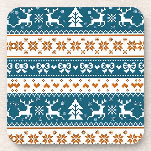 Weihnachtsmuster Getränkeuntersetzer (Vorderseite)