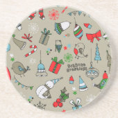 Weihnachtsmuster Getränkeuntersetzer (Vorne)