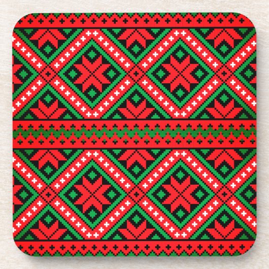 Weihnachtsmuster Getränkeuntersetzer (Vorderseite)