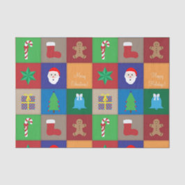 Weihnachtsmuster - Gewebe - farbenfroh Seidenpapier