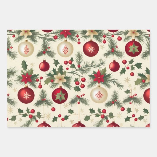 Weihnachtsmuster Glitzer phantastisch für Geschenkpapier Set (Vorderseite 2)