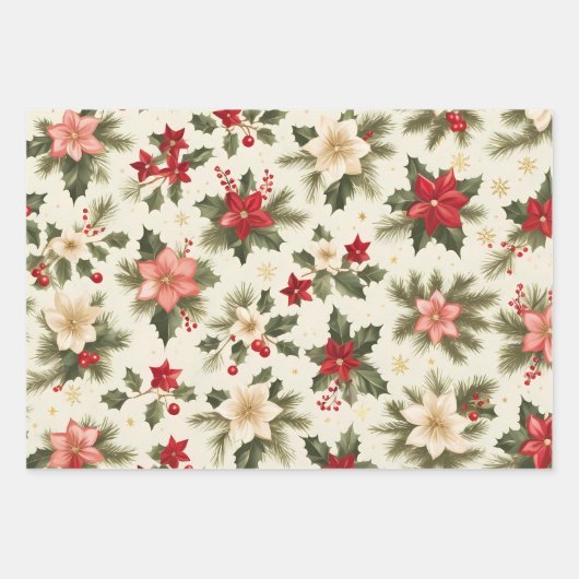 Weihnachtsmuster Glitzer phantastisch für Geschenkpapier Set (Vorderseite)