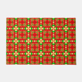 Weihnachtsmuster Gold, Rot und Grün, Fußmatte (Vorderseite)