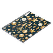 Weihnachtsmuster Gold und schwarze Ornamente Dekor Notizblock (Linke Seite)