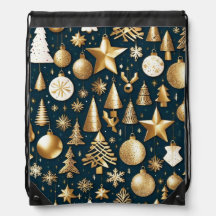 Weihnachtsmuster Gold und schwarze Ornamente Dekor