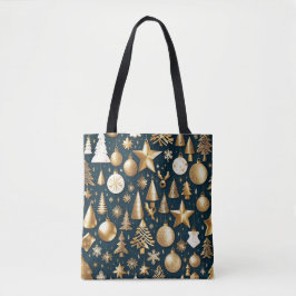 Weihnachtsmuster Gold und schwarze Ornamente Dekor Tasche