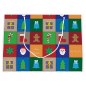 Weihnachtsmuster Große Geschenktasche - farbenfroh Große Geschenktüte (Vorderseite)