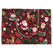 Weihnachtsmuster Große Geschenktüte (Rückseite)
