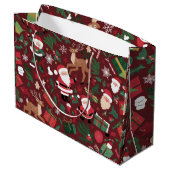 Weihnachtsmuster Große Geschenktüte (Rückseite Schrägansicht)