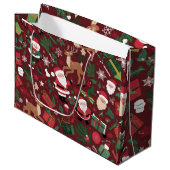 Weihnachtsmuster Große Geschenktüte (Vorderseite Schrägansicht)