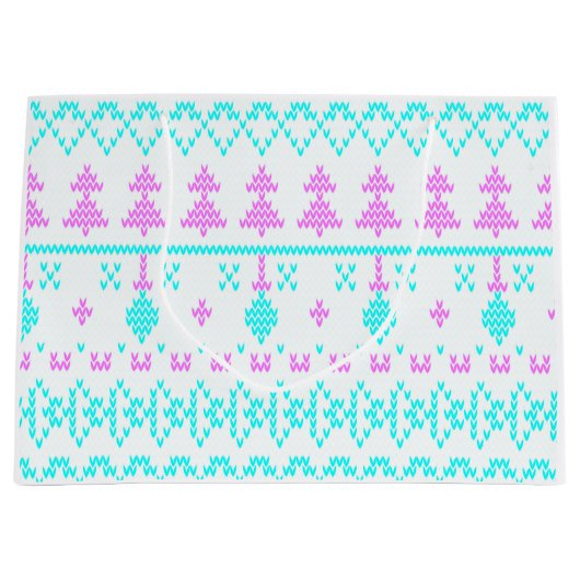 Weihnachtsmuster Große Geschenktüte (Vorderseite)