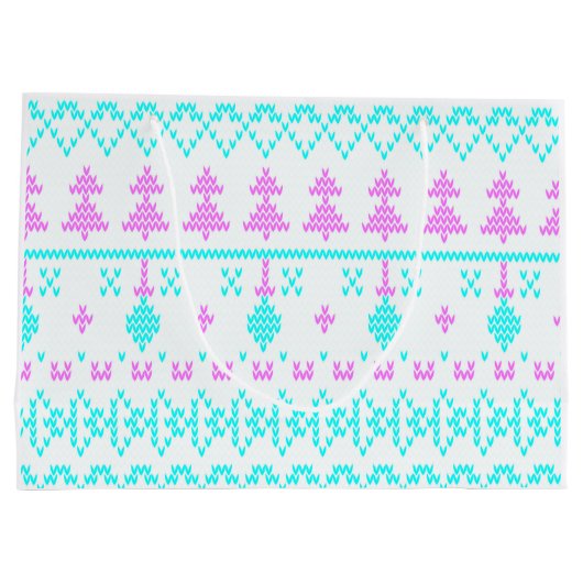 Weihnachtsmuster Große Geschenktüte (Rückseite)