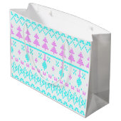 Weihnachtsmuster Große Geschenktüte (Rückseite Schrägansicht)