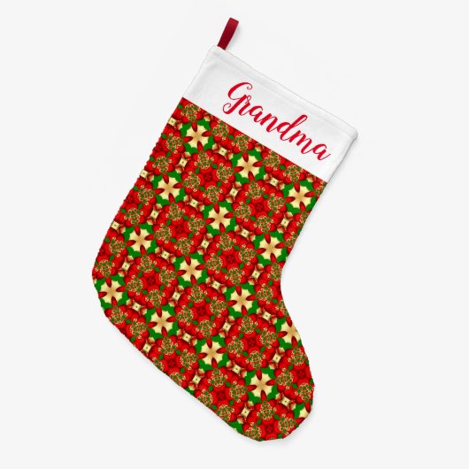 Weihnachtsmuster Großer Weihnachtsstrumpf (Vorderansicht (hängend))