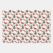 Weihnachtsmuster Grün Rot Weiß Geschenkpapier Set (Vorderseite 2)