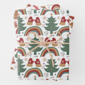 Weihnachtsmuster Grün Rot Weiß Geschenkpapier Set (Beispiel)