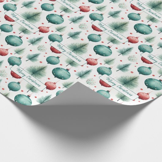 Weihnachtsmuster Grün und Rot - Geschenkpapier (Ecke)
