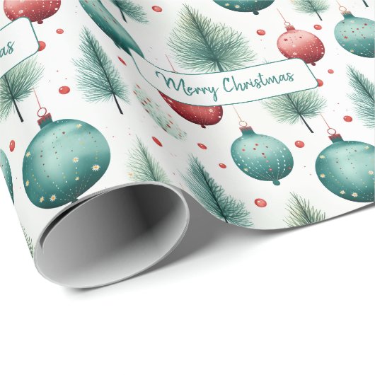 Weihnachtsmuster Grün und Rot - Geschenkpapier (Rolleneckpunkt)